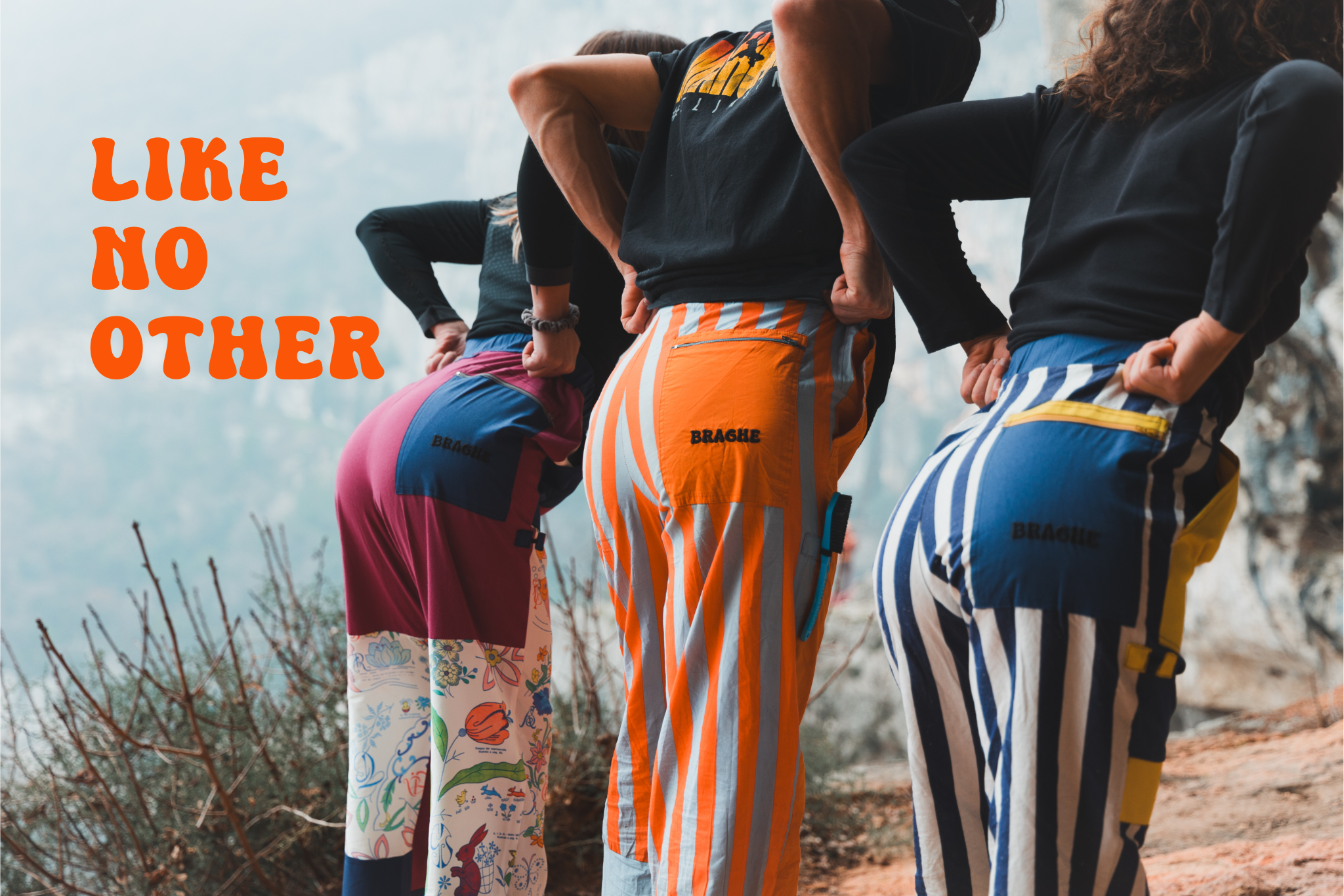 BRAGHE Pantaloni da Arrampicata Unici Sostenibili 100 Made In Italy